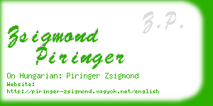 zsigmond piringer business card